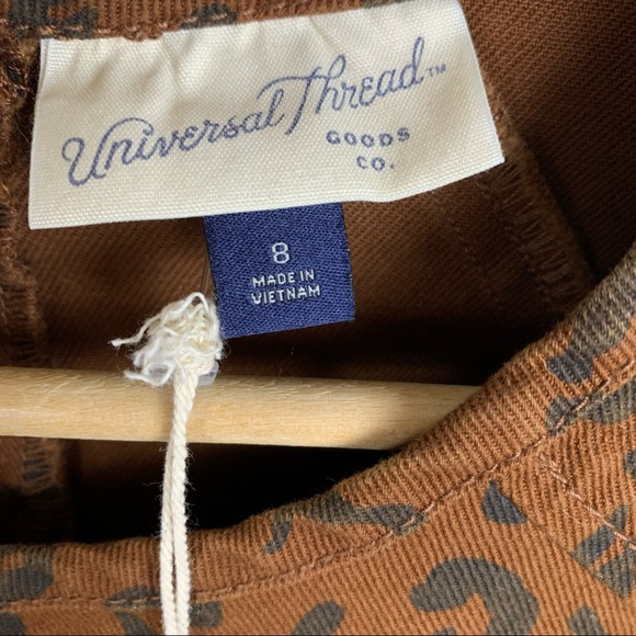 Universal Thread Leopard Puff Sleeve Denim Dress 8 - Picture 4 of 6